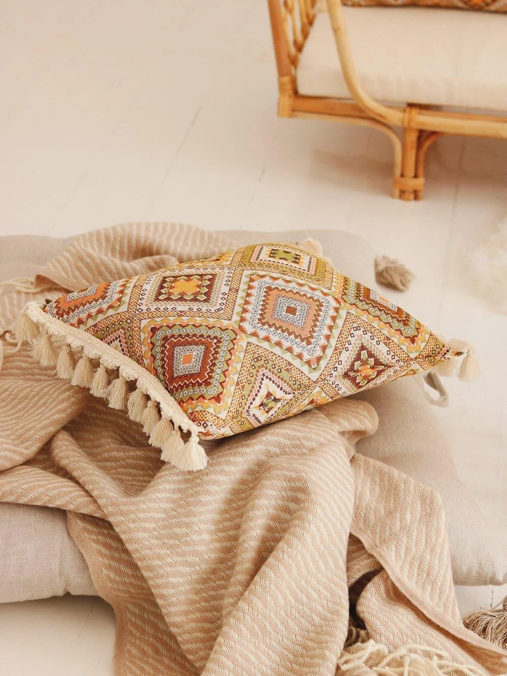 moimili "Boho Tribe" Kissen mit Fransen