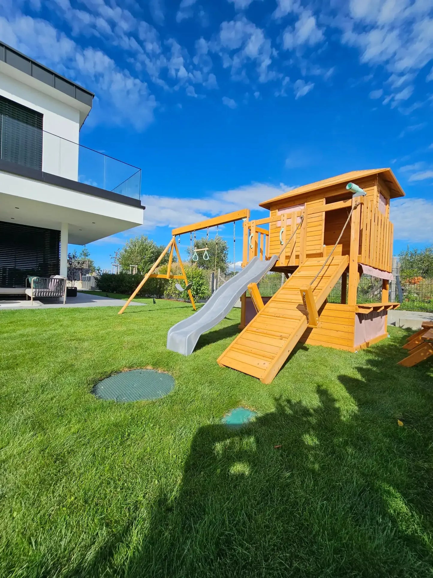 Himmelsstürmer – 3-fach Schaukel für Karussello Spieltürme - Outdoor Playset