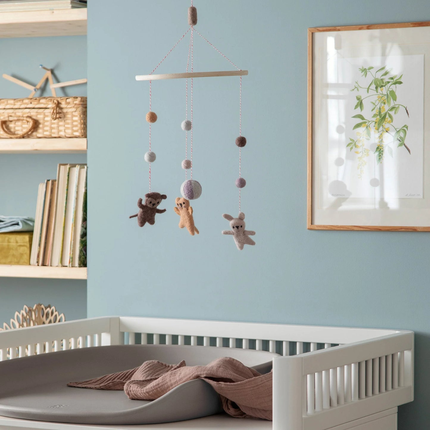 Sebra Sebra Filz-Babymobile, Teeny Toes - Sebra Sleep - Rose
