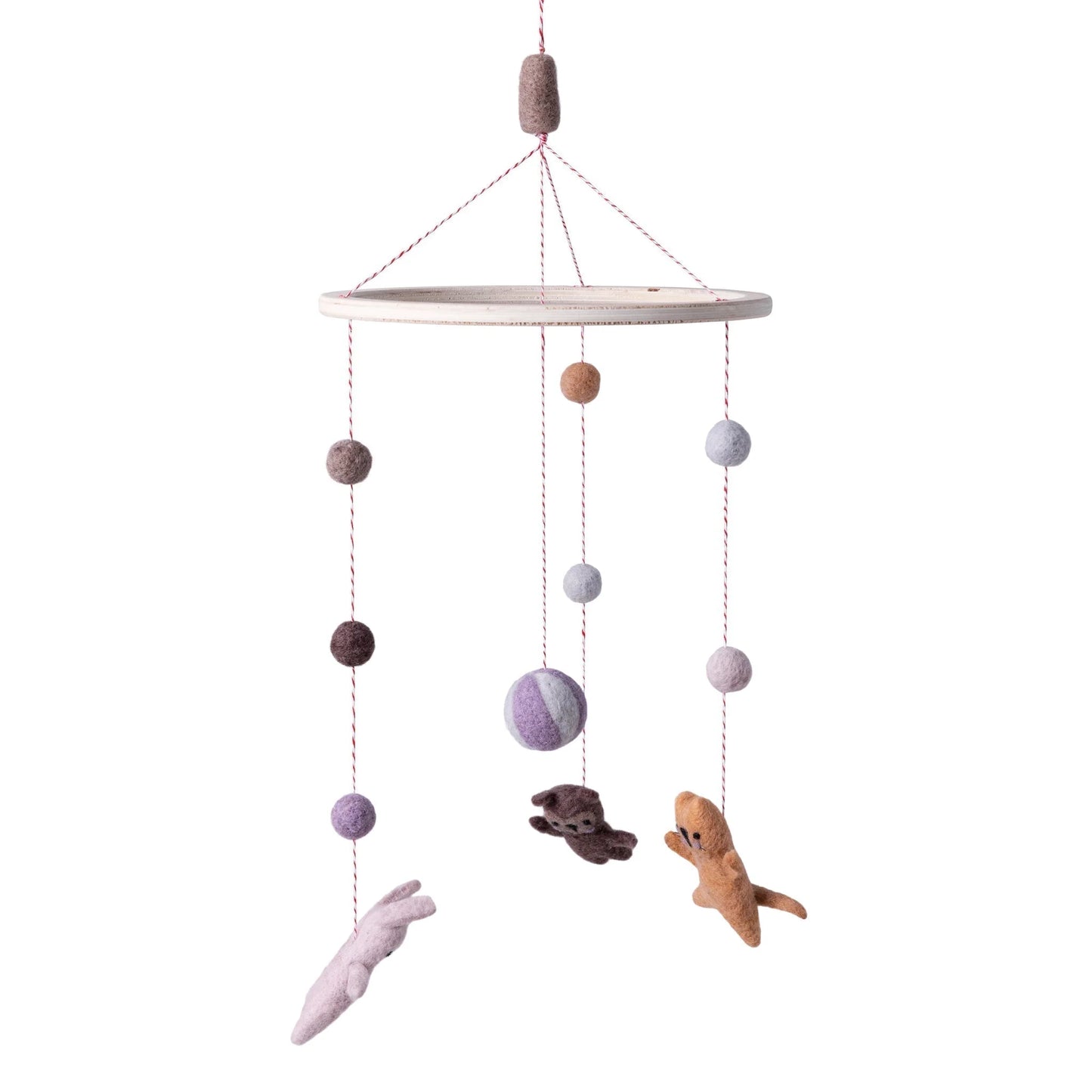 Sebra Sebra Filz-Babymobile, Teeny Toes - Sebra Sleep - Rose