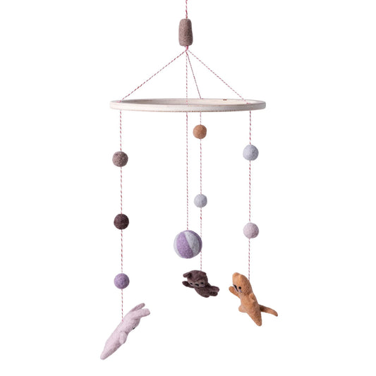 Sebra Sebra Filz-Babymobile, Teeny Toes - Sebra Sleep - Rose