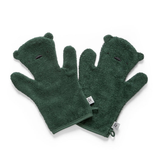 Sebra Sebra Frottee-Badhandschuh-Set - Milo - Bottle green
