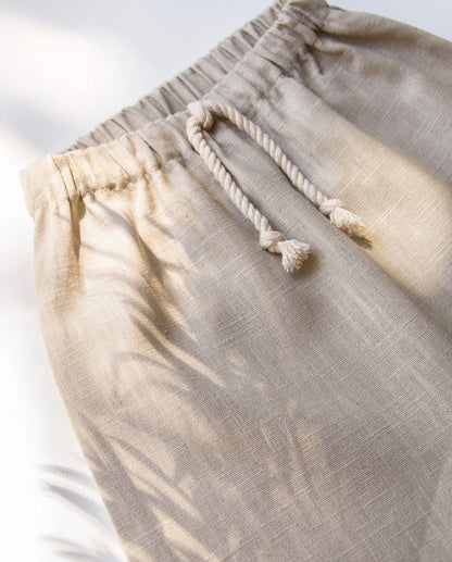 UNIQUE LOVE Bequeme Leinenhose in Naturcreme - Stilvoll und bequem