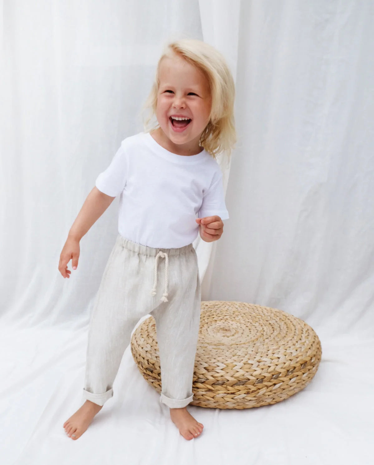 UNIQUE LOVE Bequeme Leinenhose in Naturcreme - Stilvoll und bequem