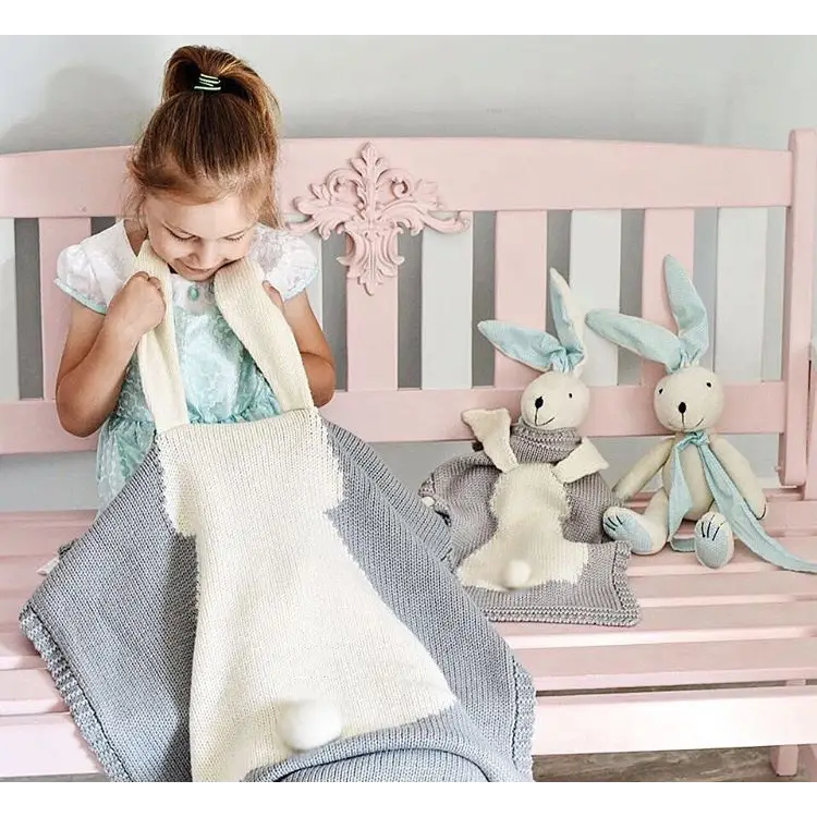 Annie & Charles Hasen Babydecke | Weiche Decke für Babys | Swaddling & Receiving Blankets