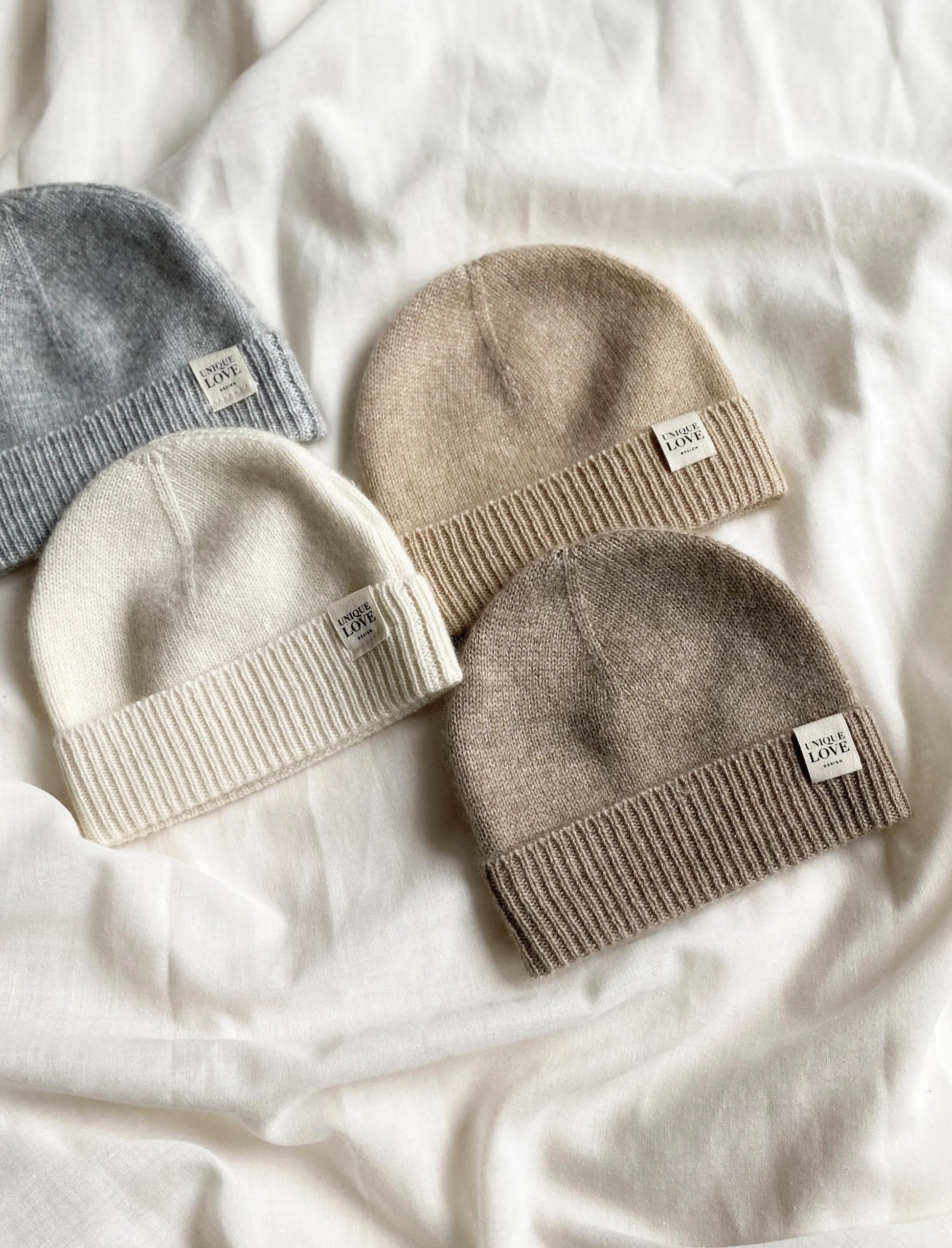 UNIQUE LOVE Kaschmir Baby Mütze | Graue Beanie | Babyshop