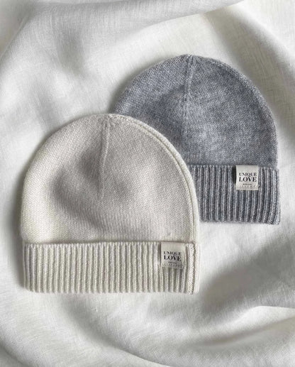 UNIQUE LOVE Kaschmir Baby Mütze | Graue Beanie | Babyshop